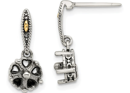 14k/Silver Two-Tone Earrings Style QME16 - Classique Jewelry Inc.