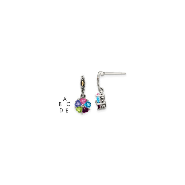 14k/Silver Two-Tone Earrings Style QME16 - Classique Jewelry Inc.