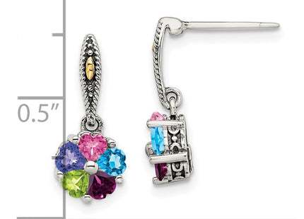 14k/Silver Two-Tone Earrings Style QME16 - Classique Jewelry Inc.