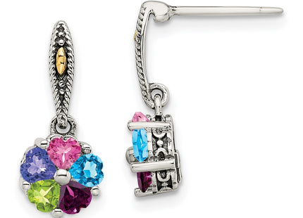 14k/Silver Two-Tone Earrings Style QME16 - Classique Jewelry Inc.