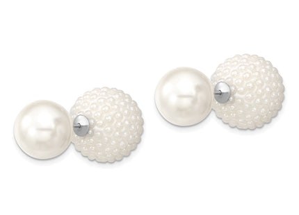 Sterling Silver Earrings Style QMJD1216WW - Classique Jewelry Inc.