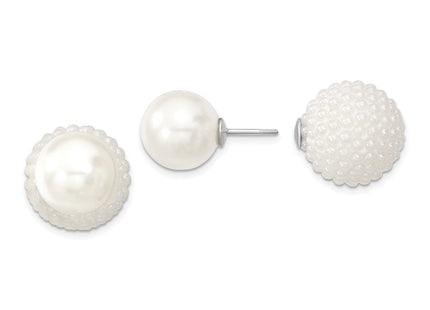 Sterling Silver Earrings Style QMJD1216WW - Classique Jewelry Inc.