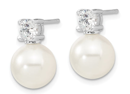 Sterling Silver Earrings Style QMJE105W - Classique Jewelry Inc.