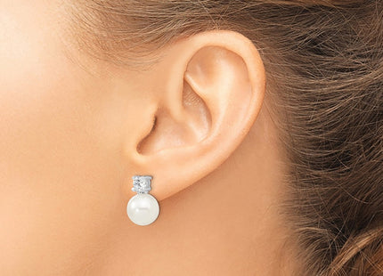 Sterling Silver Earrings Style QMJE105W - Classique Jewelry Inc.