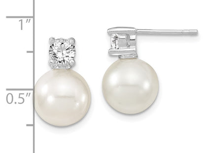 Sterling Silver Earrings Style QMJE105W - Classique Jewelry Inc.