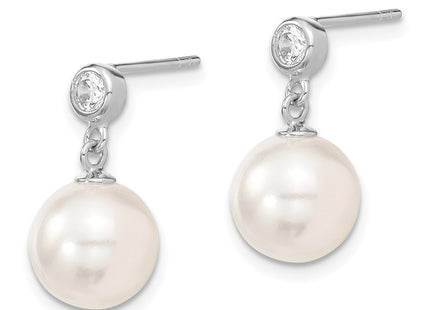 Sterling Silver Earrings Style QMJE108W - Classique Jewelry Inc.