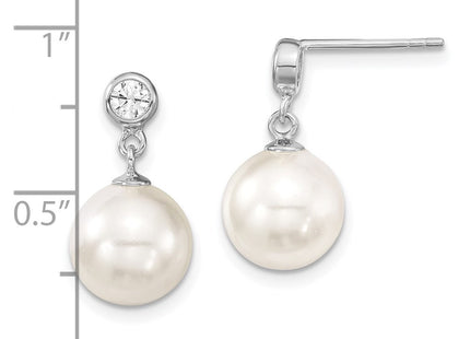 Sterling Silver Earrings Style QMJE108W - Classique Jewelry Inc.