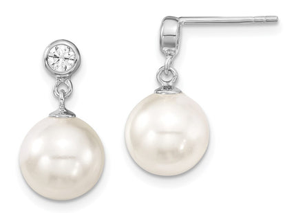 Sterling Silver Earrings Style QMJE108W - Classique Jewelry Inc.