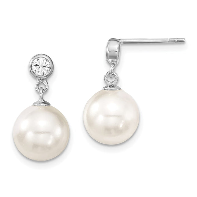 Sterling Silver Earrings Style QMJE108W - Classique Jewelry Inc.
