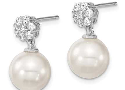 Sterling Silver Earrings Style QMJE112W - Classique Jewelry Inc.