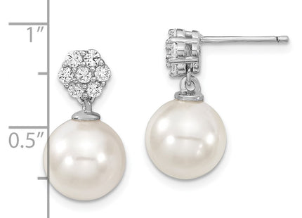 Sterling Silver Earrings Style QMJE112W - Classique Jewelry Inc.