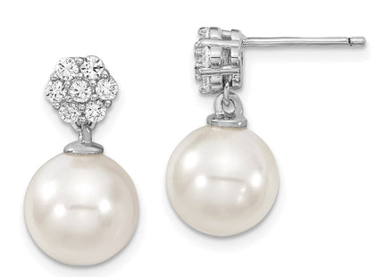 Sterling Silver Earrings Style QMJE112W - Classique Jewelry Inc.