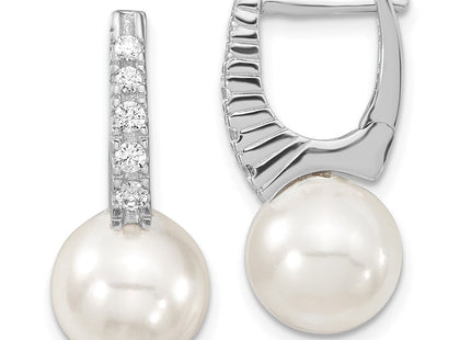 Sterling Silver Earrings Style QMJE115W - Classique Jewelry Inc.