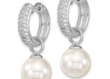 Sterling Silver Earrings Style QMJE121BW - Classique Jewelry Inc.