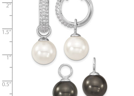 Sterling Silver Earrings Style QMJE121BW - Classique Jewelry Inc.