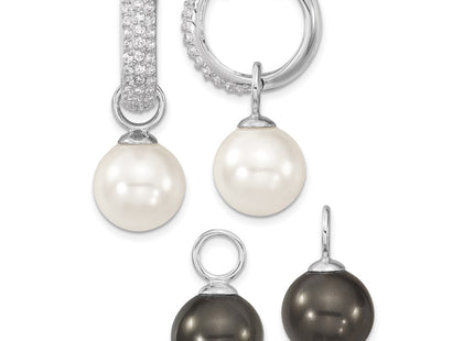 Sterling Silver Earrings Style QMJE121BW - Classique Jewelry Inc.
