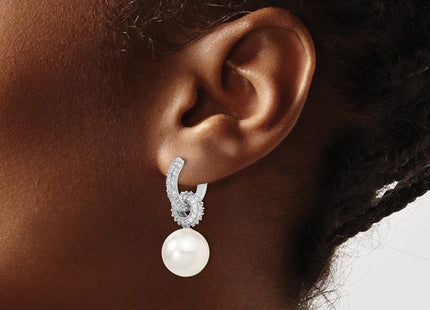 Sterling Silver Earrings Style QMJE122W - Classique Jewelry Inc.