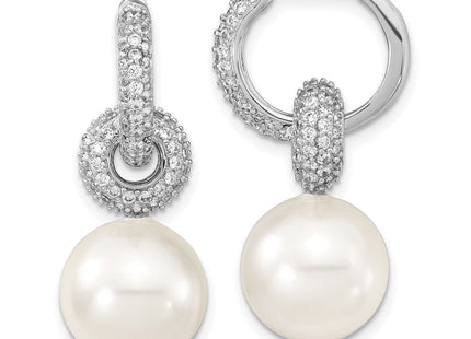 Sterling Silver Earrings Style QMJE122W - Classique Jewelry Inc.