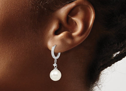 Sterling Silver Earrings Style QMJE142W - Classique Jewelry Inc.