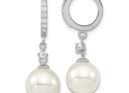 Sterling Silver Earrings Style QMJE142W - Classique Jewelry Inc.