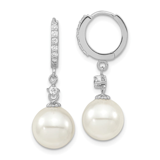 Sterling Silver Earrings Style QMJE142W - Classique Jewelry Inc.