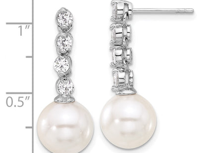 Sterling Silver Earrings Style QMJE143W - Classique Jewelry Inc.