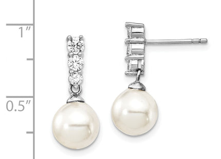 Sterling Silver Earrings Style QMJE804W - Classique Jewelry Inc.