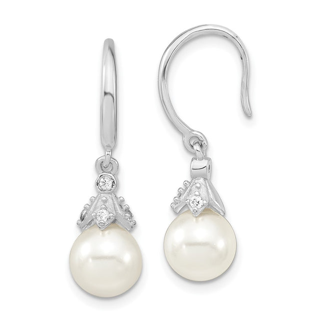 Sterling Silver Earrings Style QMJE805W - Classique Jewelry Inc.