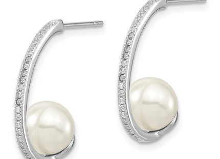 Sterling Silver Earrings Style QMJE807W - Classique Jewelry Inc.