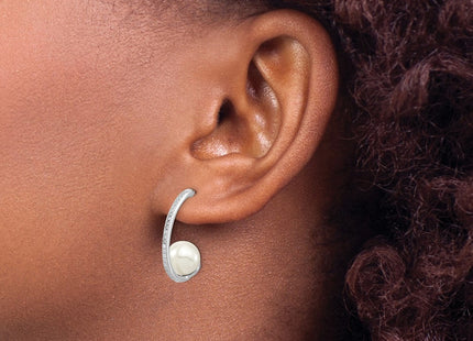 Sterling Silver Earrings Style QMJE807W - Classique Jewelry Inc.