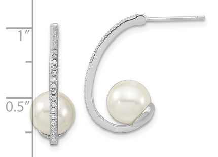 Sterling Silver Earrings Style QMJE807W - Classique Jewelry Inc.