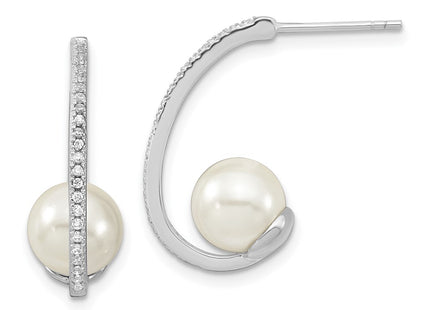 Sterling Silver Earrings Style QMJE807W - Classique Jewelry Inc.