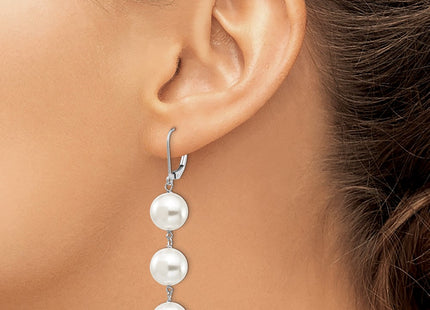 Sterling Silver Earrings Style QMJEL130W - Classique Jewelry Inc.