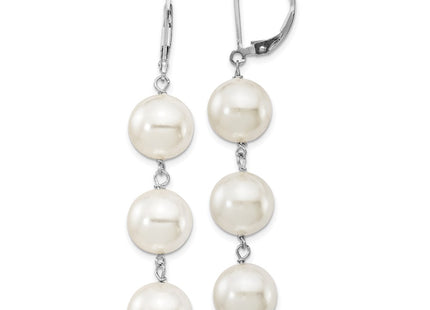 Sterling Silver Earrings Style QMJEL130W - Classique Jewelry Inc.