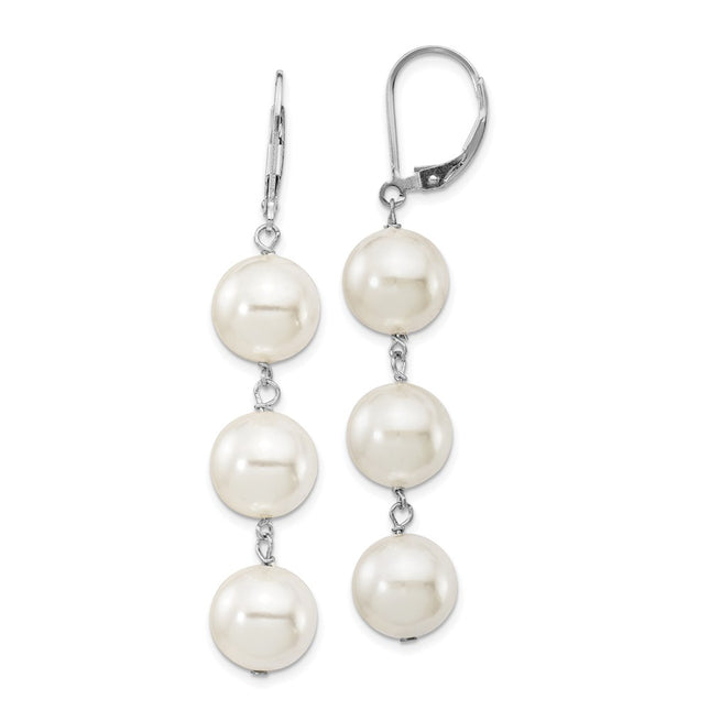 Sterling Silver Earrings Style QMJEL130W - Classique Jewelry Inc.