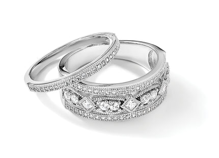 Brilliant Embers Sterling Silver Rhodium-plated 59 Stone Micro Pav CZ Polished Ring