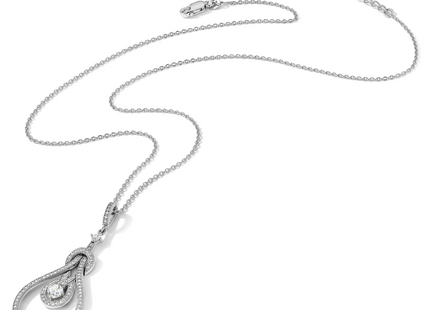 Brilliant Embers Sterling Silver Rhodium-plated 109 Stone Micro Pav CZ Polished Necklace with Extender