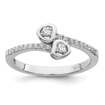 Sterling silver cubic zirconia heart ring