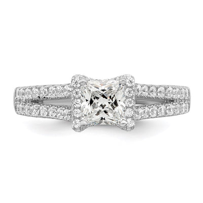 Brilliant Embers Sterling Silver Rhodium-plated 61 Stone Micro Pavé CZ Ring