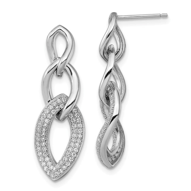 Sterling Silver Earrings Style QMP217 - Classique Jewelry Inc.