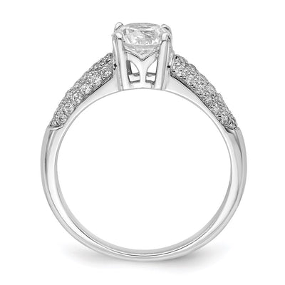 Brilliant Embers Sterling Silver Rhodium-plated 53 Stone Micro Pavé CZ Ring
