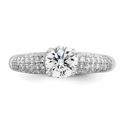 Brilliant Embers Sterling Silver Rhodium-plated 53 Stone Micro Pavé CZ Ring