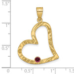 Sterling Silver/Gold-plated 1 Birthstone Heart with SS Bezel Family Pendant view 5