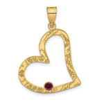 Sterling Silver/Gold-plated 1 Birthstone Heart with SS Bezel Family Pendant view 2