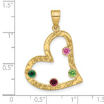 Sterling Silver/Gold-plated 4 Birthstone Heart with SS Bezel Family Pendant view 3