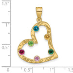 Sterling Silver/Gold-plated 6 Birthstone Heart with SS Bezel Family Pendant view 3