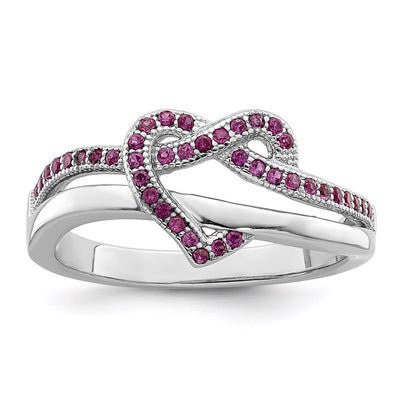 Sterling silver cubic zirconia heart ring