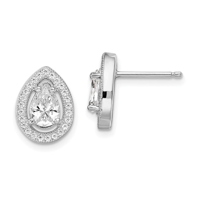 Sterling Silver Earrings Style QMP387 - Classique Jewelry Inc.