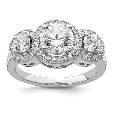 Sterling silver cubic zirconia ring