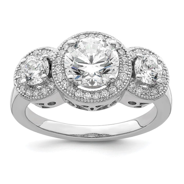 Sterling silver cubic zirconia ring